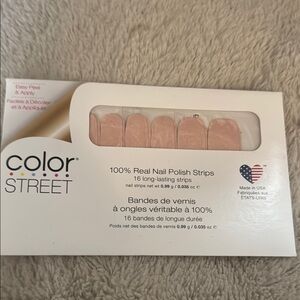 Color Street Nail Polish Strips in Pink with Silver Glitter